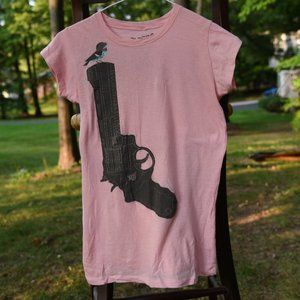 Ames Bros. Gun and Bird Tee in Pink, S